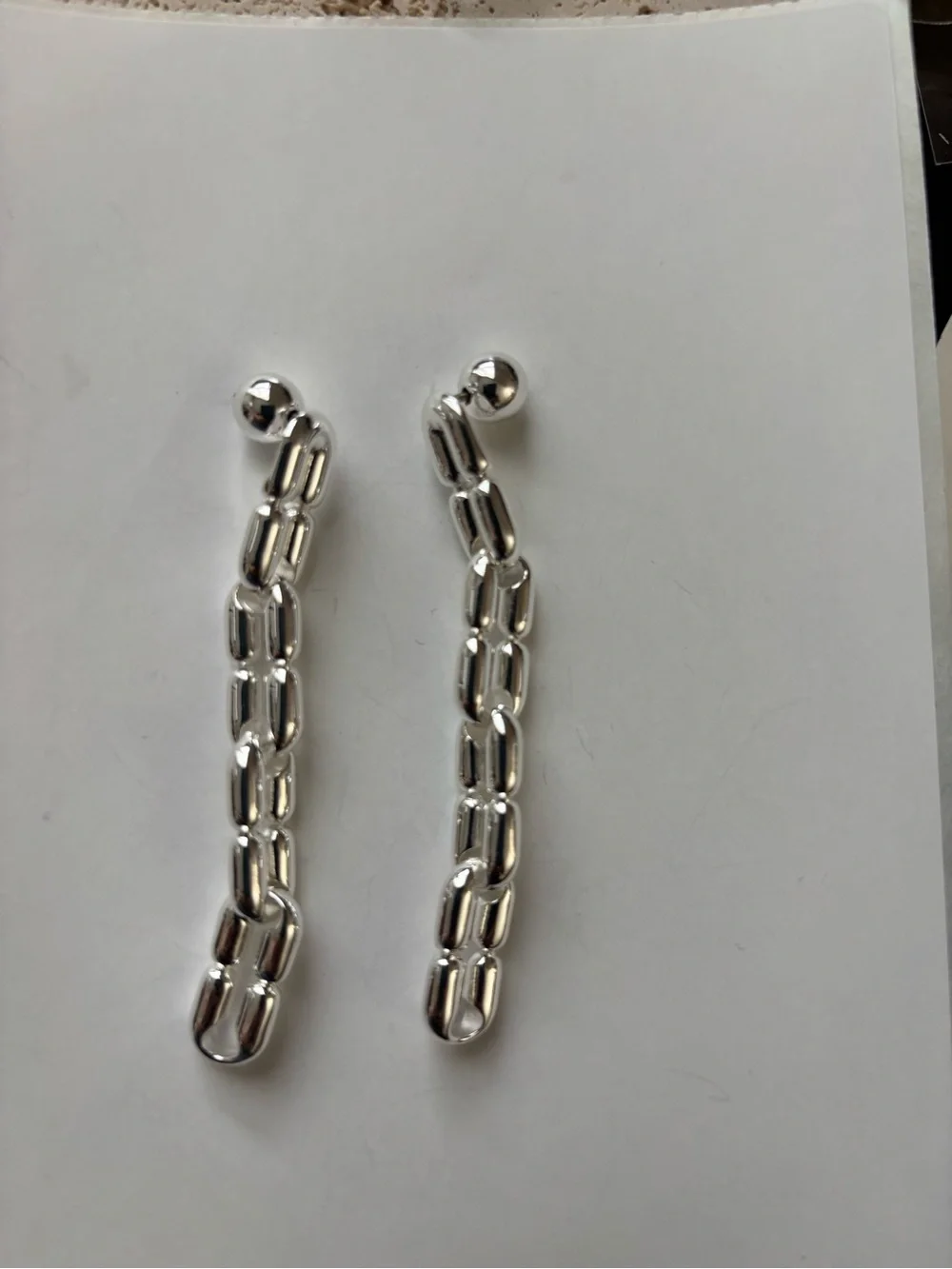 Nwot Jenny bird silver Chain-Link Drop Earring - Picture 1 of 4